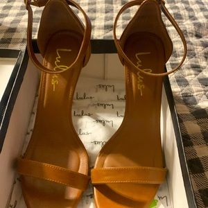 Lulu’s Tan Elsi Stacked heels, more like a brown